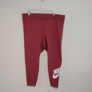 Nike Women's Maroon Leggings- Size 2x